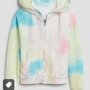 Girls Rainbow Tie Dye Zip Up Size L(10)